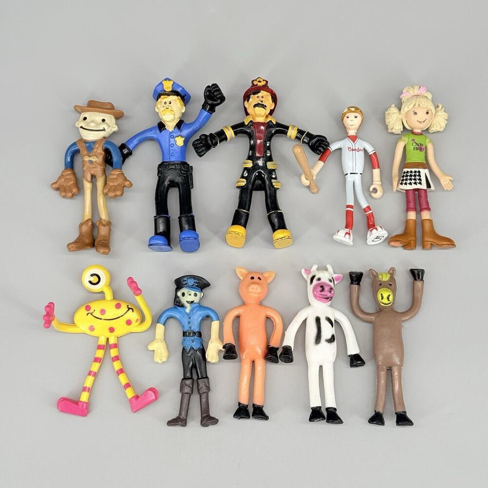 Vintage & Modern Mixed Lot of Bendable Poseable Animals People Monster & More